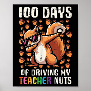 100 Tage Autolehrer Nüsse 100. Tagesschule Poster