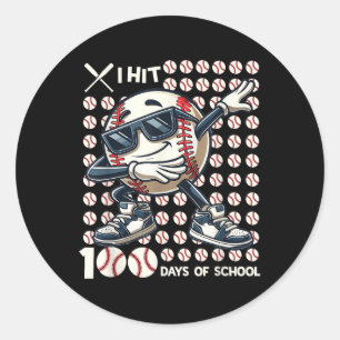 100 Tage Baseball Bat 100. Runder Aufkleber