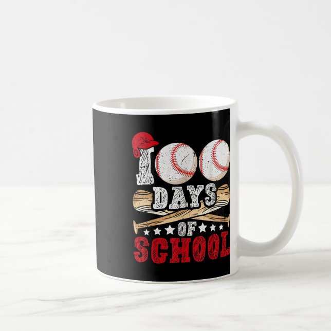 100 Tage Baseball Jungs Kinder Lehrer Kaffeetasse (Rechts)