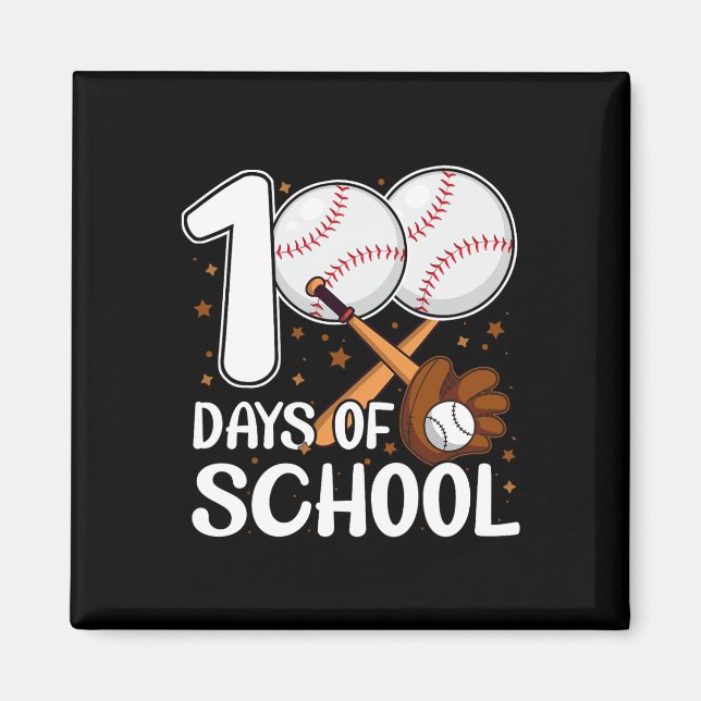 100 Tage Baseballlehrer an der Schule Magnet (Vorne)
