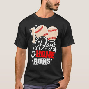 100 Tage Baseballspieler Student Coach Home Runs T-Shirt