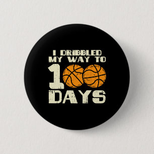 100 Tage Basketball 100. Schule getrieben Button