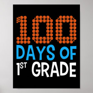 100 Tage Basketball erster Klasse Sport 100 Tage Poster