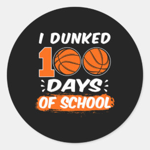 100 Tage Basketball in der Schule Runder Aufkleber