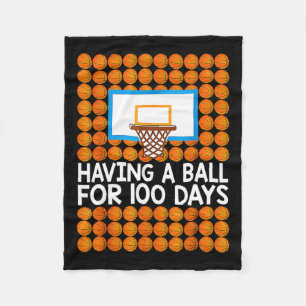 100 Tage Basketball-Schule 100. Tag Balls Geschenk Fleecedecke