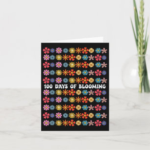 100 Tage blühender Groovy Blume Lehrer Studen Karte