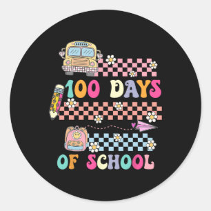 100 Tage Bruh Bus glücklich 100 Tage Schullehrer Runder Aufkleber