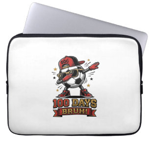 100 Tage Bruh Fußball Dabbing-Shirt-Design_1 Laptopschutzhülle