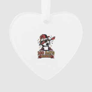 100 Tage Bruh Fußball Dabbing-Shirt-Design_1 Ornament