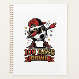 100 Tage Bruh Fußball Dabbing-Shirt-Design_1 Planer