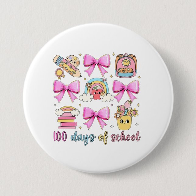🌈 🎀 100 Tage 🎉 📚 Button (Vorderseite)