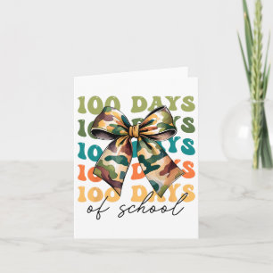 100 Tage Camouflage Girly Bow Lehrerin Frauen Gi Karte