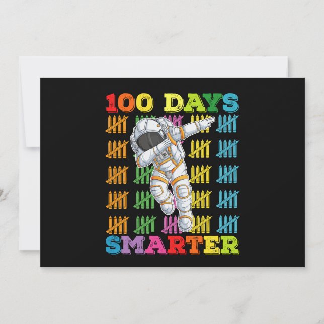 100 Tage cleverer Astronaut 100. Schultag Einladung (Vorderseite)