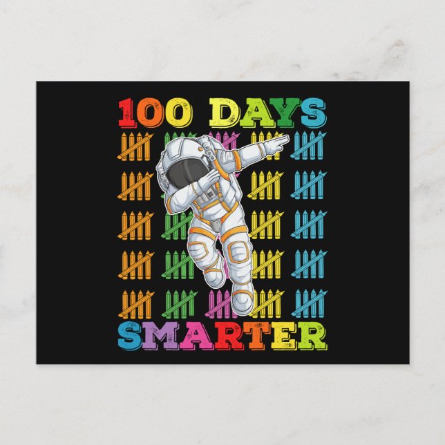 100 Tage cleverer Astronaut 100. Schultag Postkarte (Vorderseite)