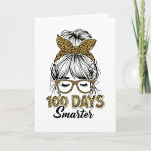 100 Tage clevererer Lehrer Leopardendruck Schleife Karte