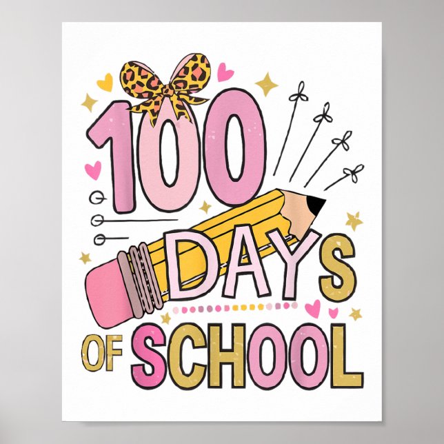 100 Tage Coquette Bow Schule 100 Tage Poster (Vorne)