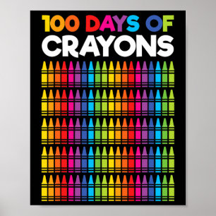 100 Tage Crayons für Mädchen Kinder 100 Tage SC Poster