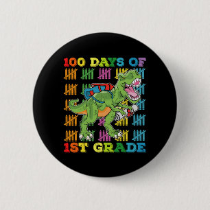 100 Tage der 1. Klasse T-Rex Dinosaurier-Schule Button