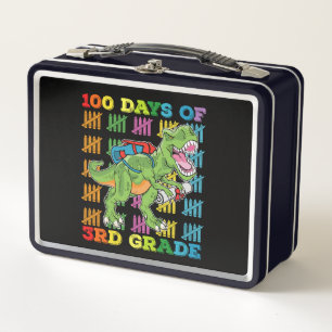 100 Tage der 3. Klasse T-Rex-Dinosaurier-Schule Metall Brotdose