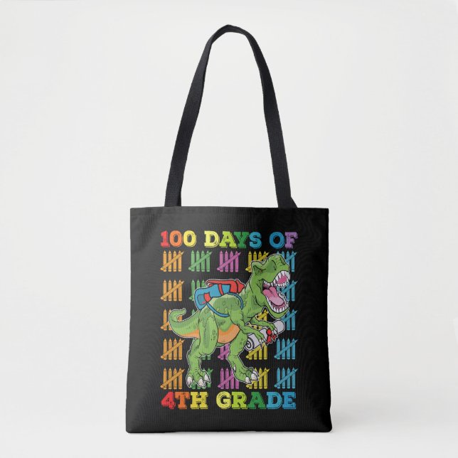 100 Tage der 4. Klasse T Rex Dinosaur Schule (Vorderseite)