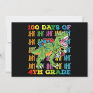 100 Tage der 4. Klasse T Rex Dinosaur Schule Einladung