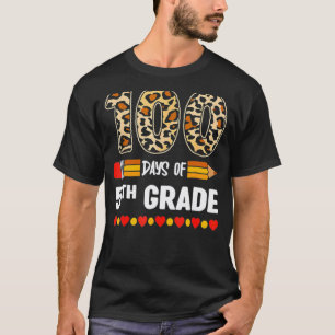 100 Tage der 5. Klasse Leopard 100. Tag der Schule T-Shirt