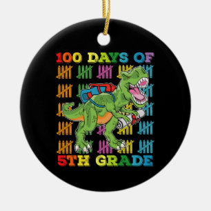100 Tage der 5. Klasse T-Rex Dinosaurier-Schule Keramik Ornament