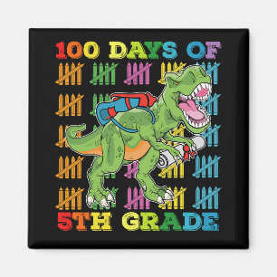 100 Tage der 5. Klasse T-Rex-Dinosaurier-Schule Magnet