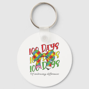 100 Tage der Aufnahme von Autismus 100. Schulpen Schlüsselanhänger