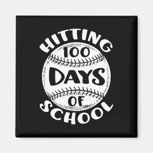 100 Tage der Baseball-Player-Lehrerin Student Magnet