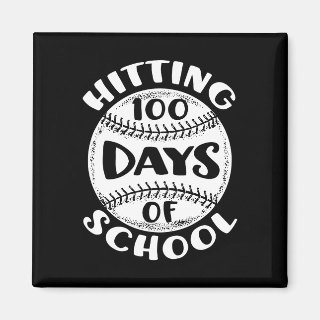100 Tage der Baseball-Player-Lehrerin Student Magnet (Vorne)
