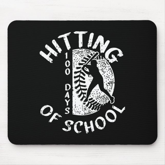 100 Tage der Baseball-Player-Lehrerin Student Mousepad (Vorne)