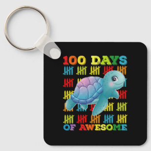 100 Tage der großartigen Schildkröte 100. Schultag Schlüsselanhänger