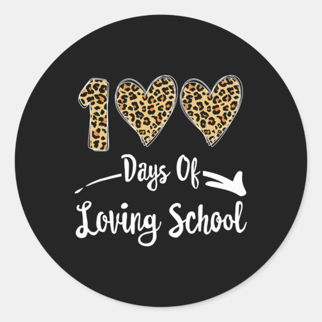 100 Tage der liebenden Schule Runder Aufkleber (Vorderseite)