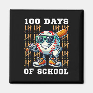 100 Tage der Schule Baseball 100. Schultag Magnet