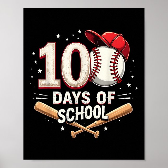 100 Tage der Schule Baseball 100. Schultag Poster (Vorne)