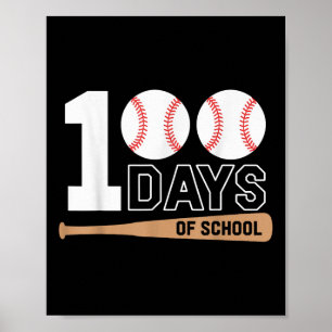 100 Tage der Schule Baseball 100. Schultag Poster