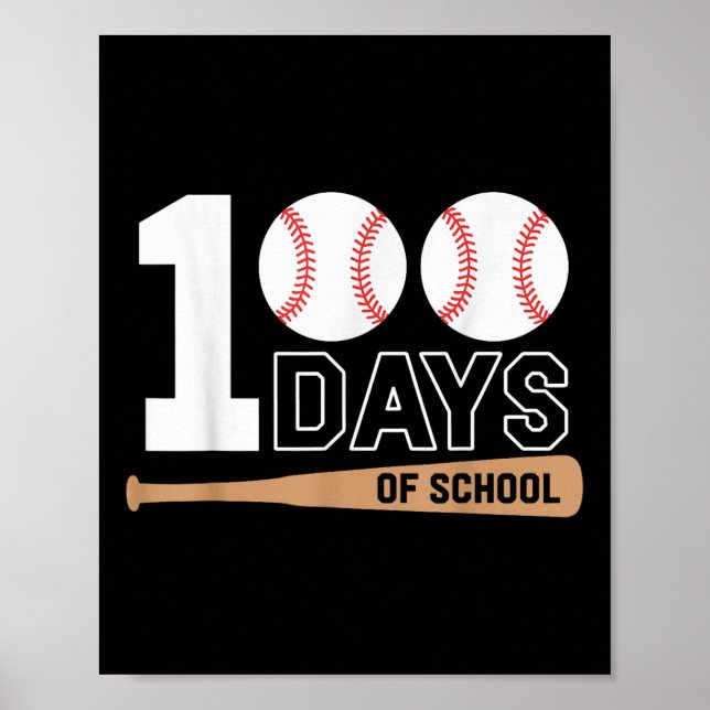 100 Tage der Schule Baseball 100. Schultag Poster (Vorne)