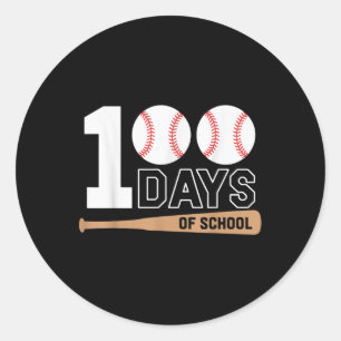 100 Tage der Schule Baseball 100. Schultag Runder Aufkleber