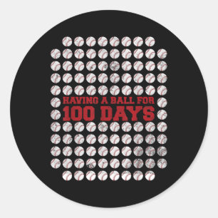 100 Tage der Schule Baseball 100. Schultag Runder Aufkleber