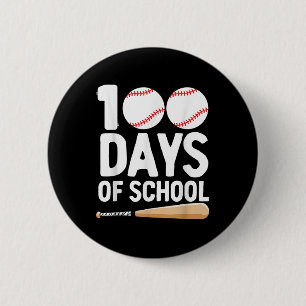 100 Tage der Schule Baseball 100 Tage für Jungen Button