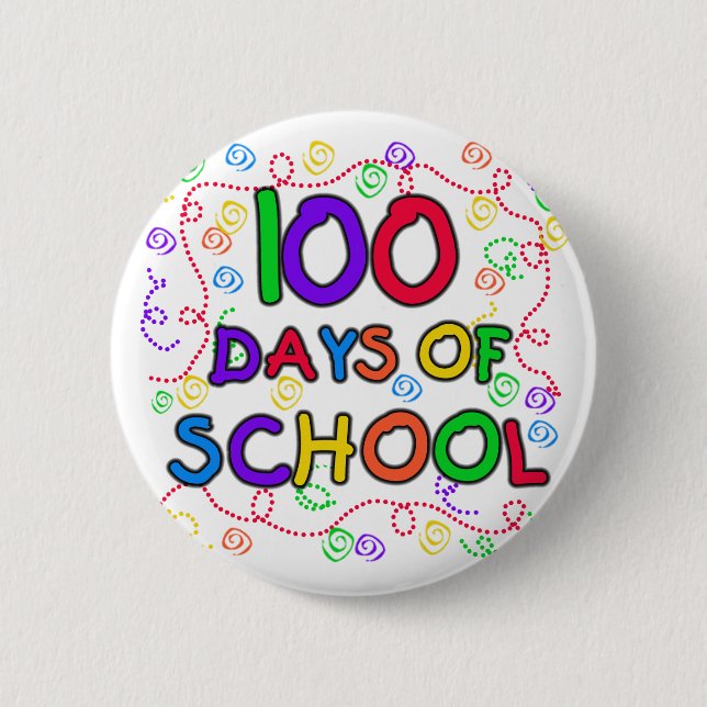 100 Tage der Schule Confetti Button (Vorderseite)