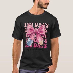 100 Tage der Schule Coquette Bow Pink Stift Bow Te T-Shirt