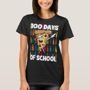 100 Tage der Schule Dabbing Pepperoni Pizza Slice T-Shirt