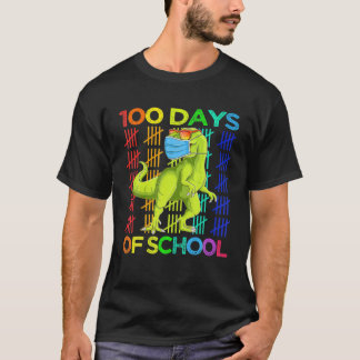 100 Tage der Schule Dinosaurier Rex tragen Maske S T-Shirt
