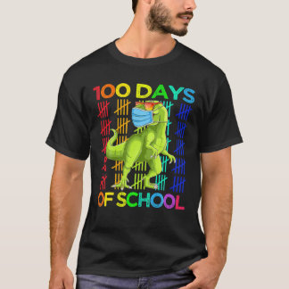 100 Tage der Schule Dinosaurier Rex tragen Maske S T-Shirt