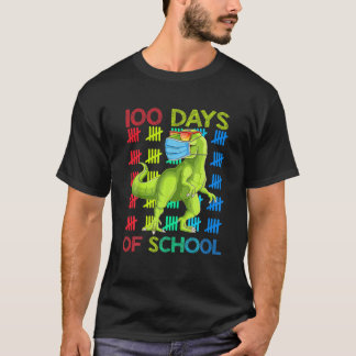 100 Tage der Schule Dinosaurier Rex tragen Maske S T-Shirt