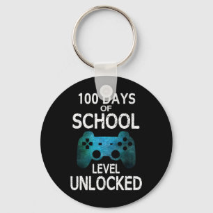 100 Tage der Schule Gamer Video Games Level Unlock Schlüsselanhänger