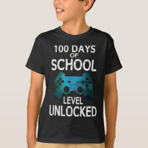 100 Tage der Schule Gamer Video Games Level Unlock T-Shirt