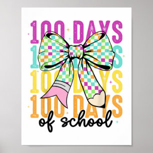 100 Tage der Schule Mädchen Coquette Bow 100. Tag Poster